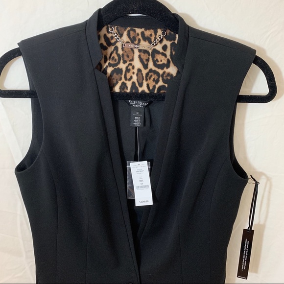 White House Black Market Sz 2 Petite Black Vest - Picture 3 of 8
